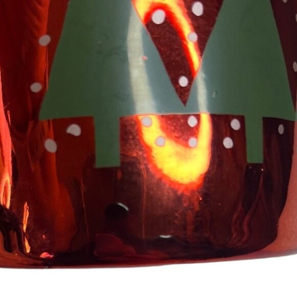 Gift Treasury Metallic Coffee Mug In Box Red Christmas Trees Gift - Picture 7 of 11